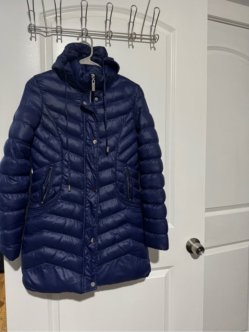 Women’s Tribal Navy Quilted Hooded Puffer Coat size xs